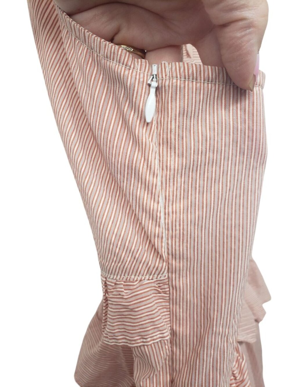 Misa Los Angeles Morrison Ruffle Tiered Maxi Dress Pink Stripe Candy Striper - Picture 11 of 12